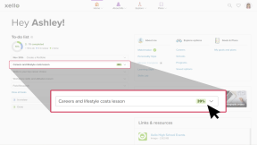 Student dashboard in Xello. In the To-do list there is a lesson called "Career path choices lesson" which is 12% complete. The cursor is clicking it to continue the lesson